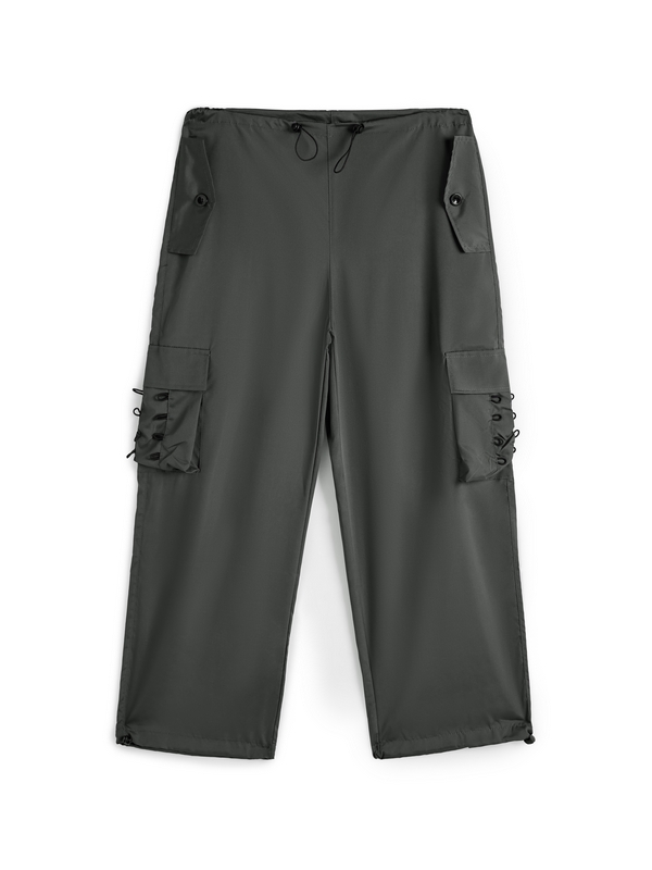 Men's Vintage Drawstring Lace Up Parachute Cargo Pants-1
