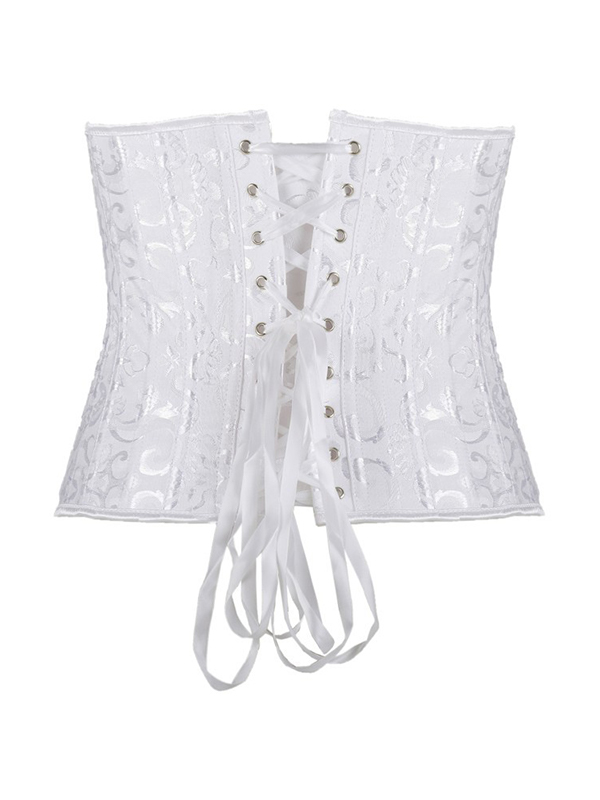 Vintage Jacquard Tie Back Corset Top-1